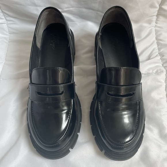 Black Loafers with 2” Heel - Picture 3 of 5